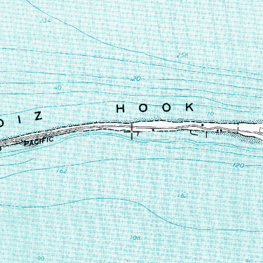 Topographic Map of Ediz Hook Reservation for Native Birds, WA