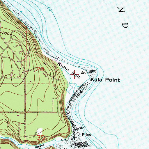 Topographic Map of Kala Point Light, WA