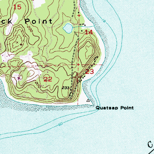Topographic Map of Lackawanna Beach, WA