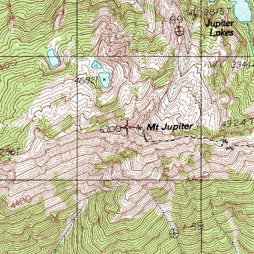 Topographic Map of Mount Jupiter Lookout, WA