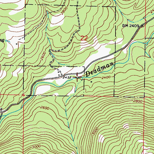 Topographic Map of Hoodoo Creek, WA