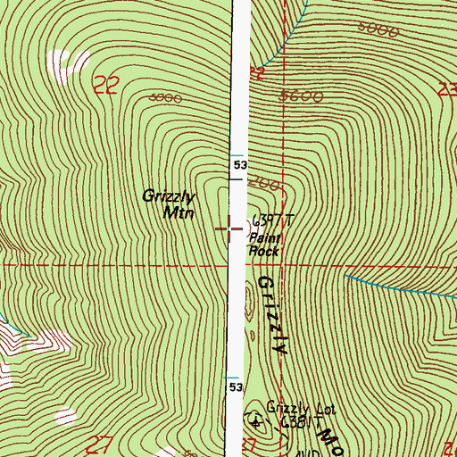 Topographic Map of Paint Rock Lookout, WA
