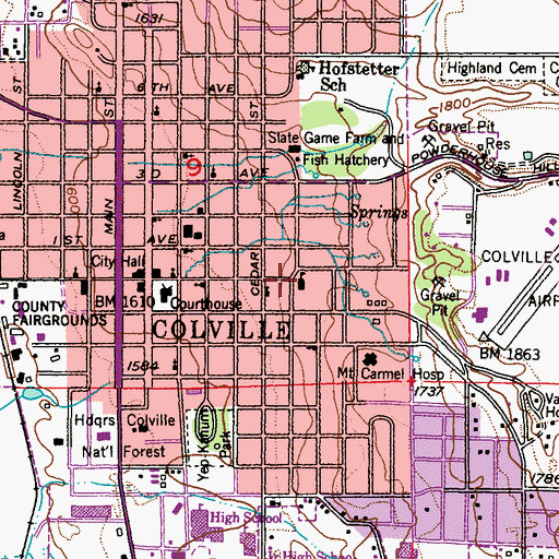 Topographic Map of Astor Elementary School, WA