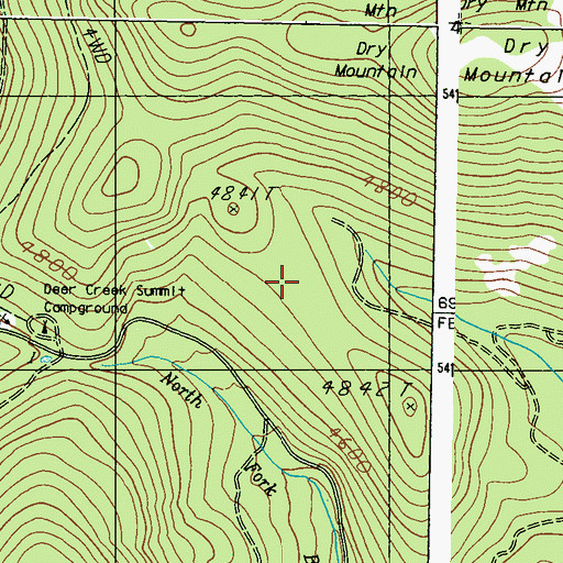 Topographic Map of Boulder Creek Pass, WA