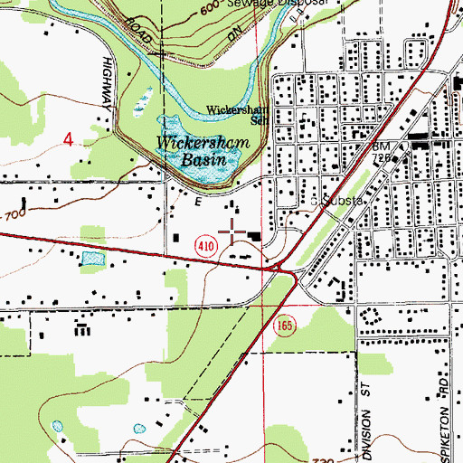 Topographic Map of Buckley Shopping Center, WA