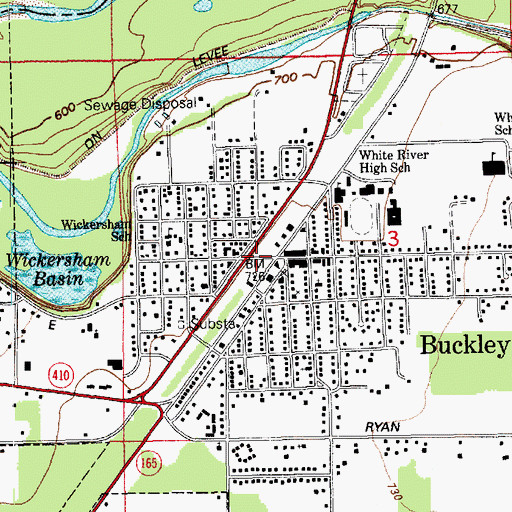Topographic Map of Mount Rainier Shopping Plaza, WA