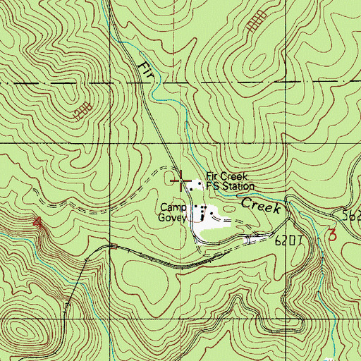 Topographic Map of Fir Creek, WA