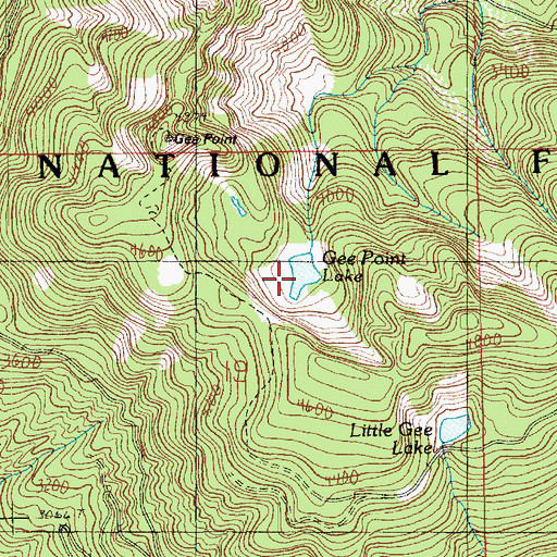 Topographic Map of Gee Point Lake, WA
