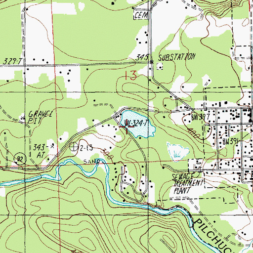 Topographic Map of Gardner Lake, WA