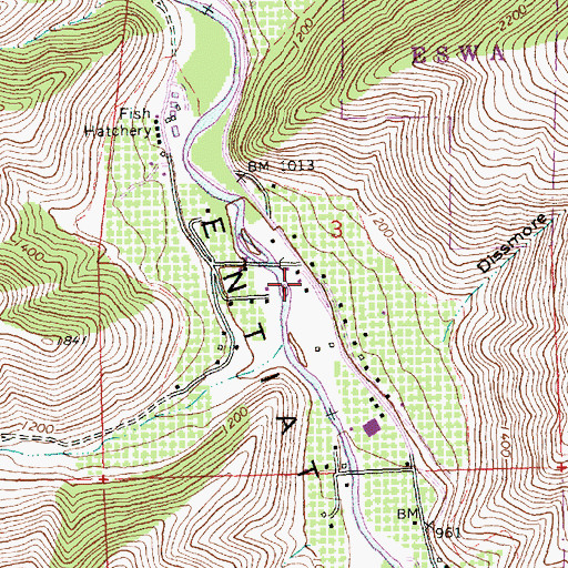 Topographic Map of Farris, WA