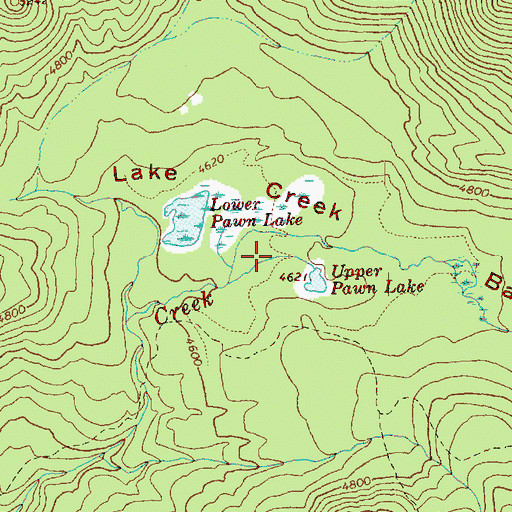 Topographic Map of Pawn Lakes, WA