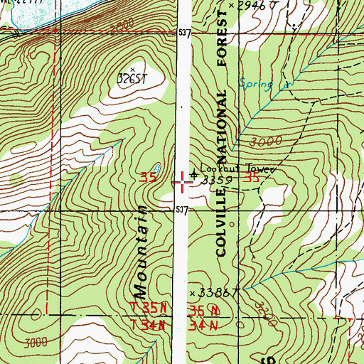 Topographic Map of Stahley Lookout, WA
