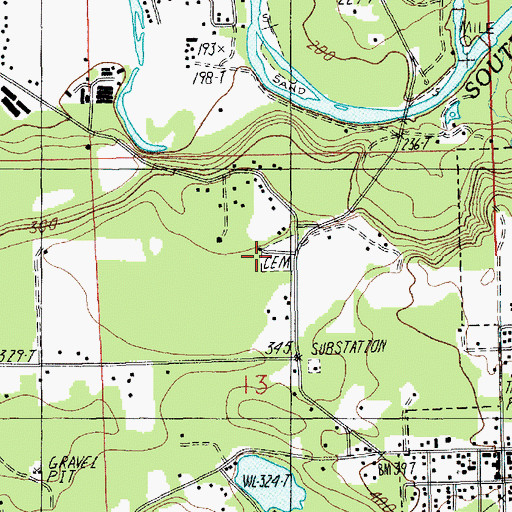 Topographic Map of American Legion Cemetery, WA