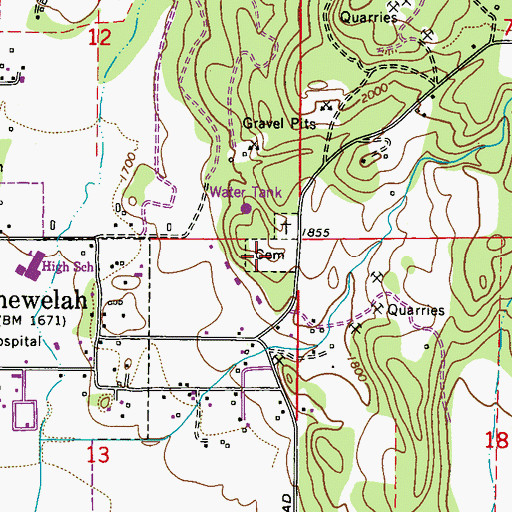 Topographic Map of Chewelah Pioneer Cemetery, WA