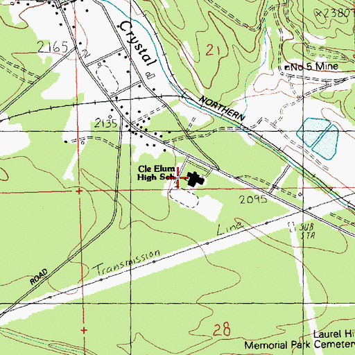 Topographic Map of Cle Elum High School, WA