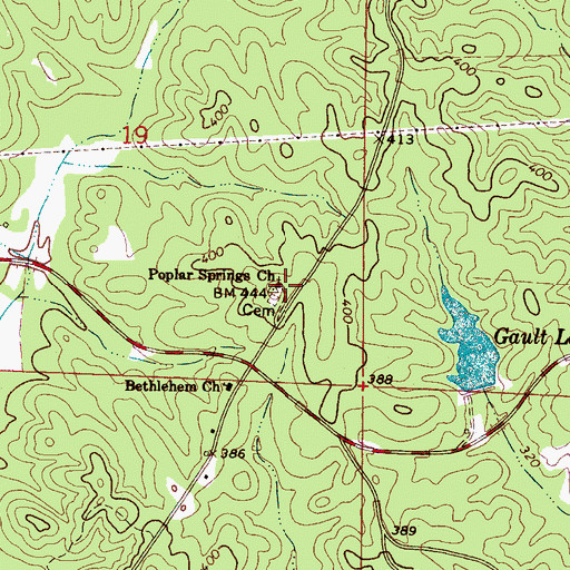 Topographic Map of Poplar Springs Primitive Baptist Church, AL