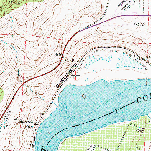 Topographic Map of Gallagher Flat State Wildlife Recreation Area, WA
