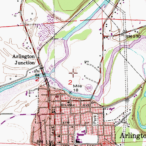 Topographic Map of Twin Rivers Park, WA