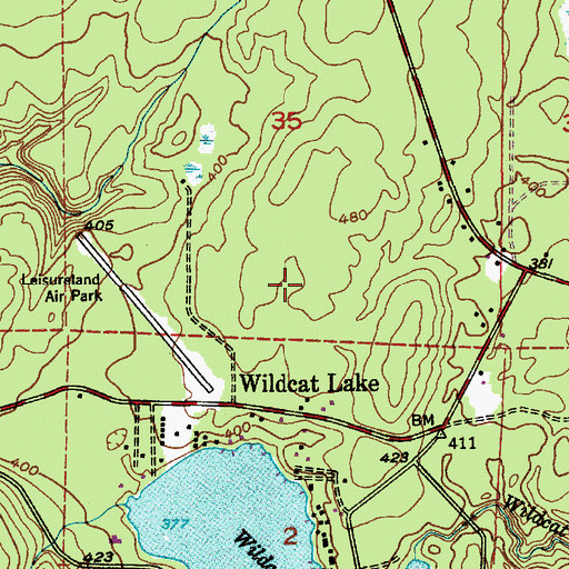 Topographic Map of Wildcat Acres, WA