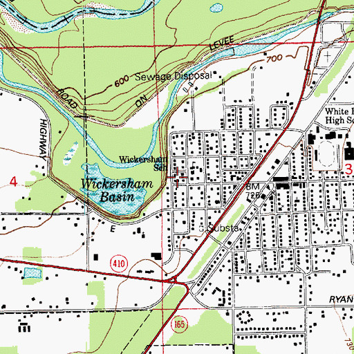 Topographic Map of Wickersham Elementary School, WA