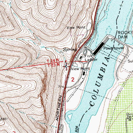 Topographic Map of Zena, WA