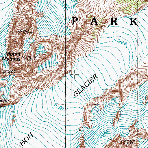 Topographic Map of Olympic National Park, WA