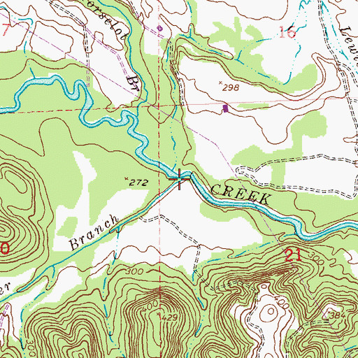 Topographic Map of Porter Branch, AL