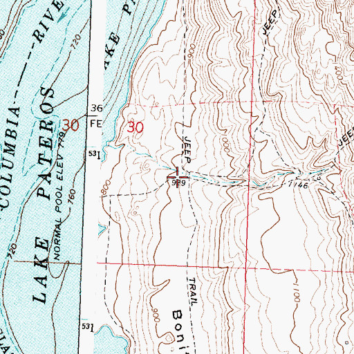 Topographic Map of Bonita, WA