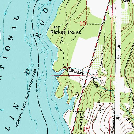 Topographic Map of Rickey Canyon, WA