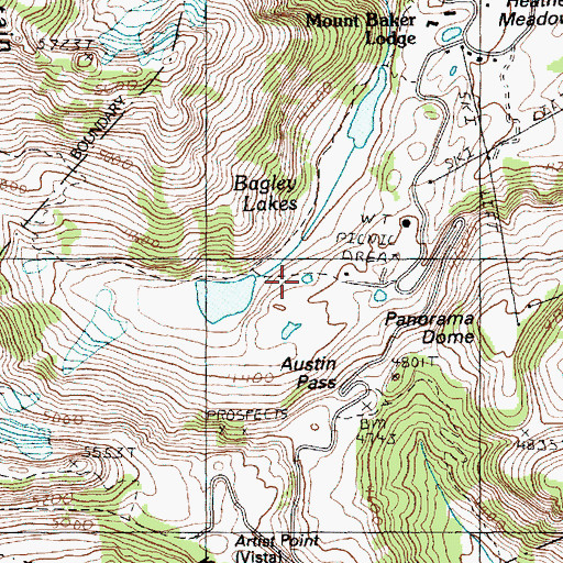 Topographic Map of Austin Pass Lake, WA