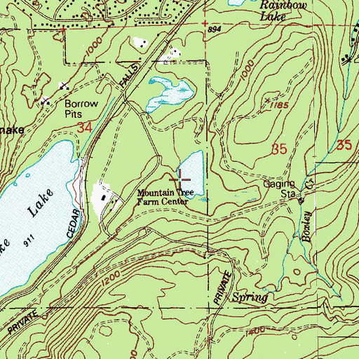 Topographic Map of Christmas Lake, WA