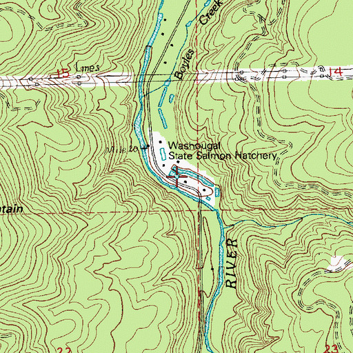 Topographic Map of Washougal Ponds, WA