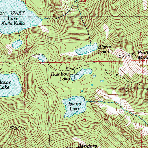 Topographic Map of Island Lakes, WA