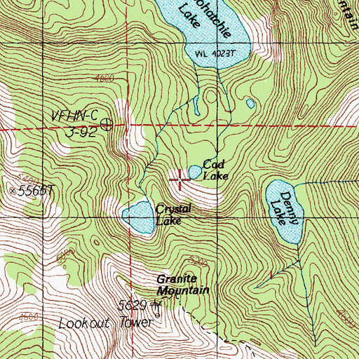 Topographic Map of Cad Lake, WA