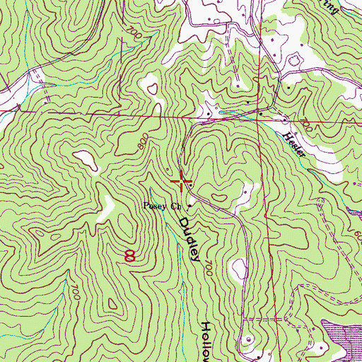 Topographic Map of Posey School, AL