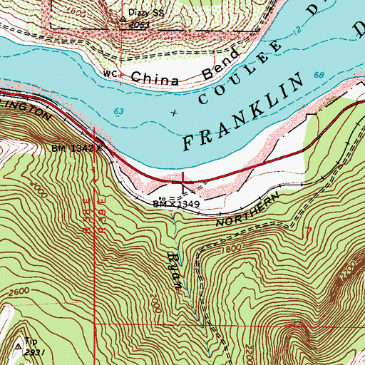Topographic Map of Grafitti Bar, WA
