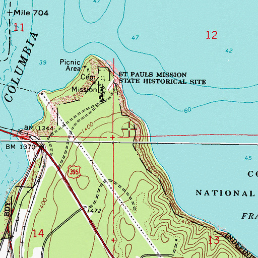Topographic Map of Stevens (historical), WA