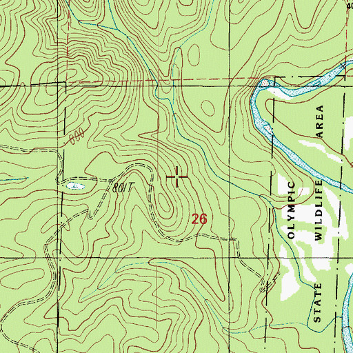 Topographic Map of Grisdale Pond, WA