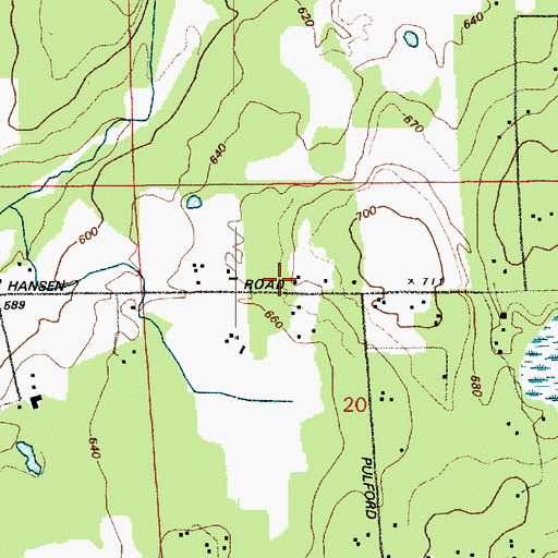 Topographic Map of Leber, WA