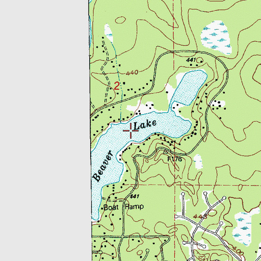 Topographic Map of Beaver Lakes, WA
