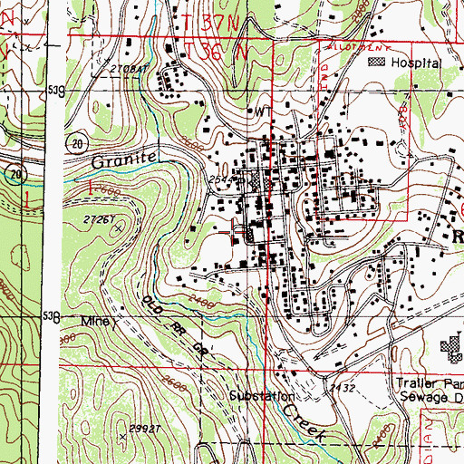 Topographic Map of Republic Elementary School, WA
