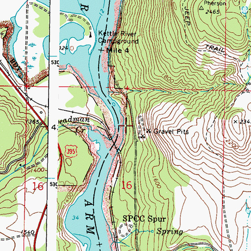 Topographic Map of Godfrey (historical), WA