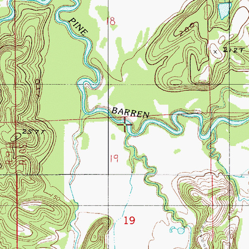 Topographic Map of Prairie Creek, AL