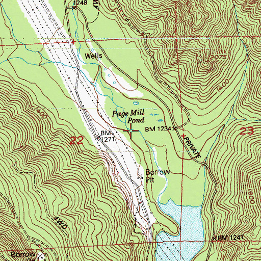 Topographic Map of Page, WA