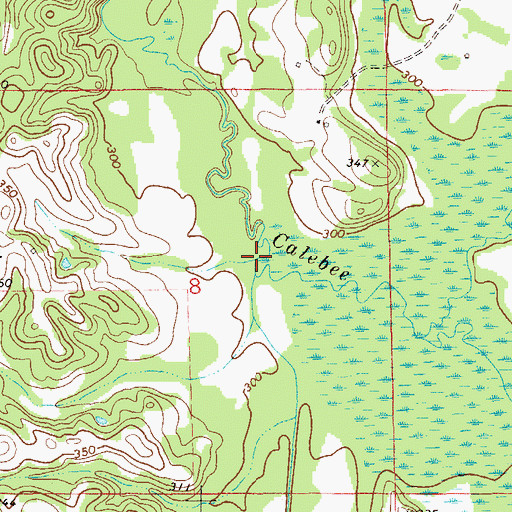 Topographic Map of Prairie Creek, AL