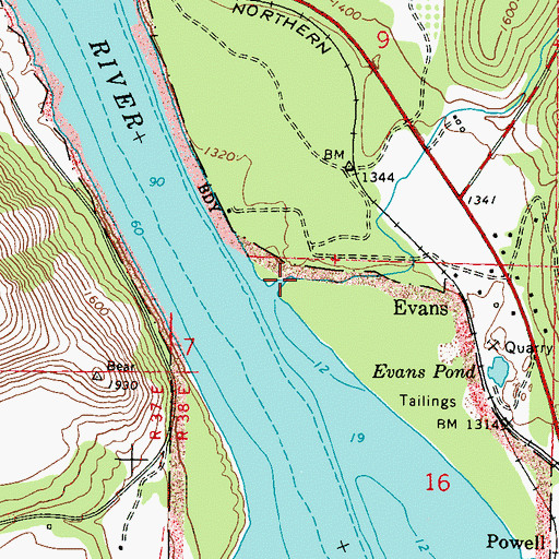 Topographic Map of Six Mile Bar (historical), WA