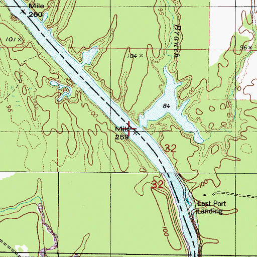 Topographic Map of Presley Ford Branch, AL