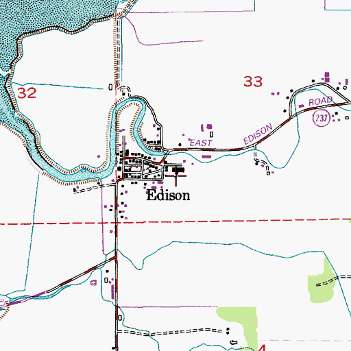 Topographic Map of Edison Elementary School, WA