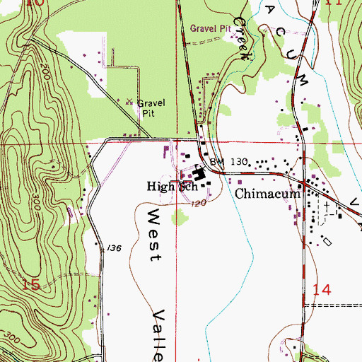 Topographic Map of Chimacum Elementary School, WA