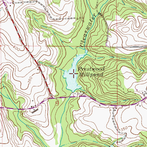 Topographic Map of Prestwood Millpond, AL